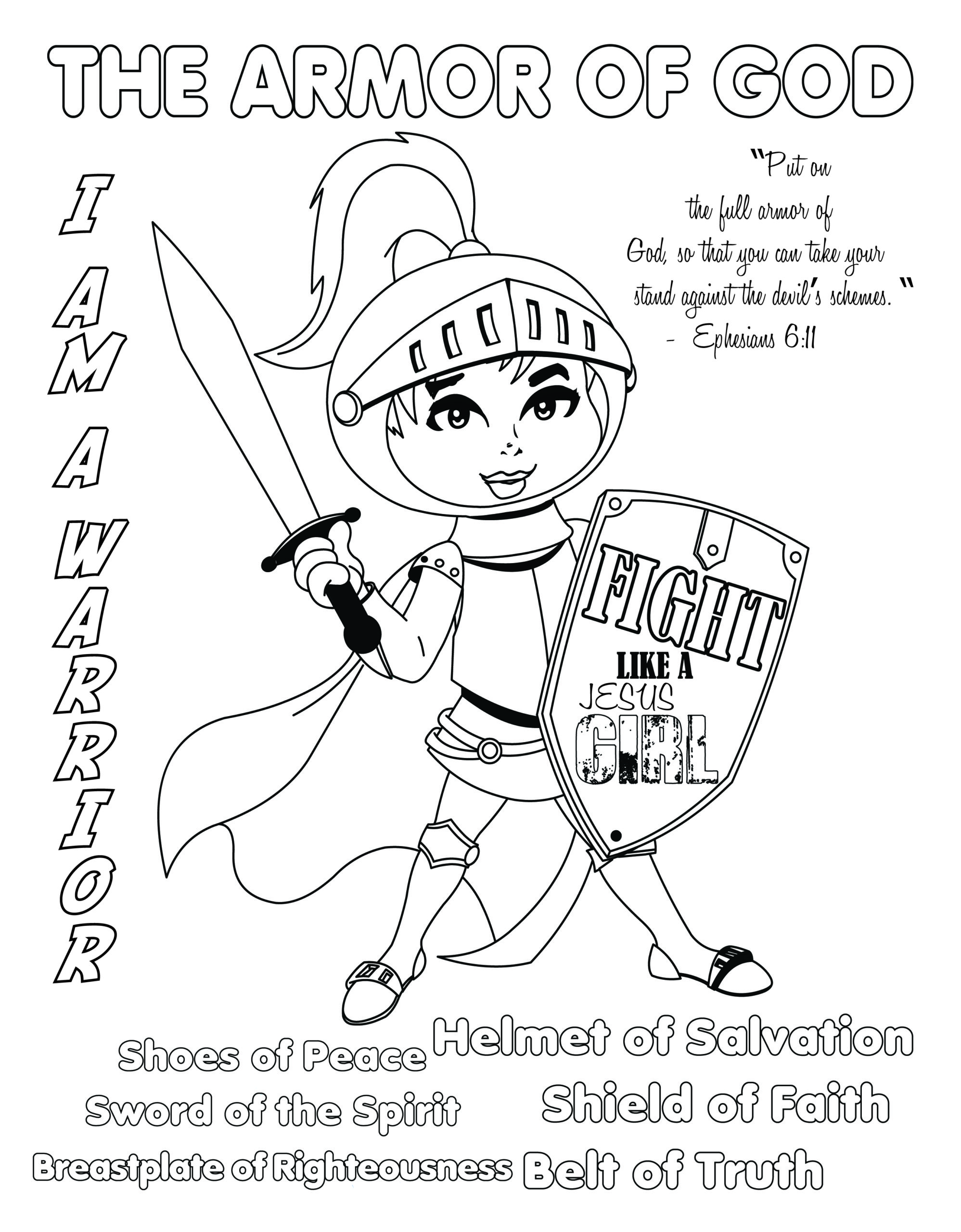 Armor of god coloring page